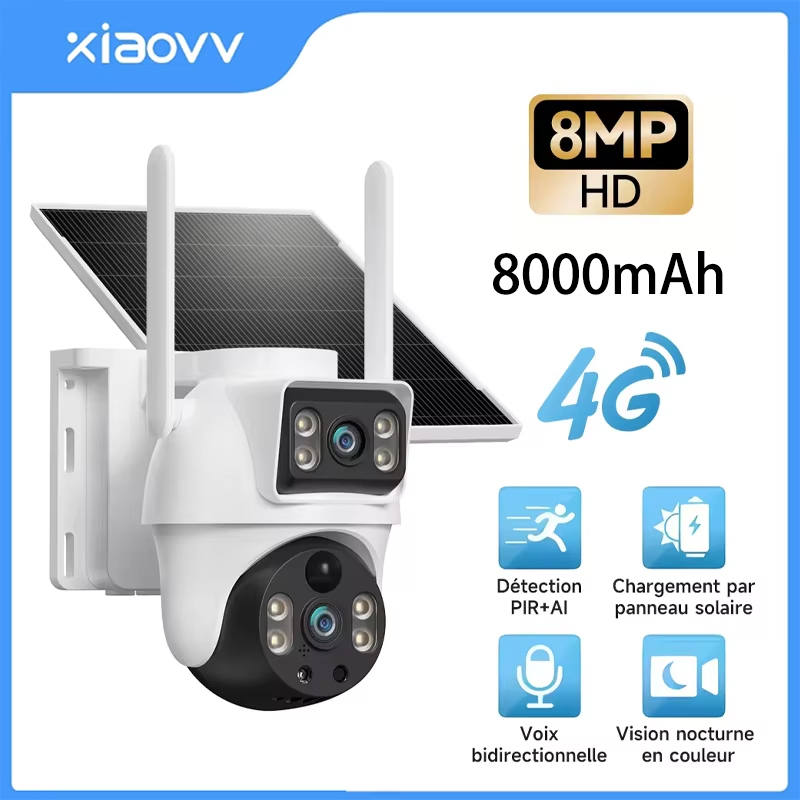 XIAOVV 8MP 4G LTE Solar Outdoo - Garden Camera 评论和价格