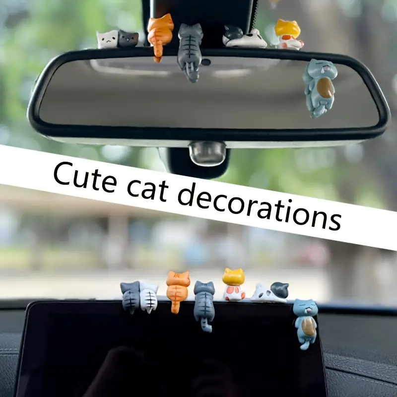 6pcs PVC Cartoon Cat Figurines - Plant Monitor 评论和价格