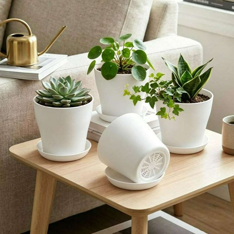 Plant Pot Set with Drainage Ho - Indoor Garden Kit 评论和价格